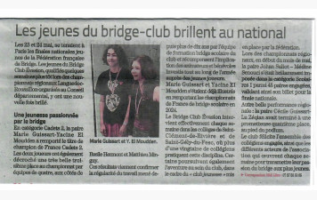 Nos jeunes ont les honneurs de Midi Libre du 1 er juin